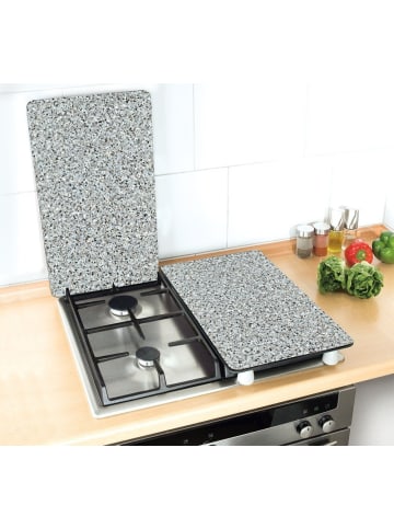 Wenko Glasschutzplatten GRANIT für Herd — 2 Stück in Grau, 30 x 0,5 x 52 cm