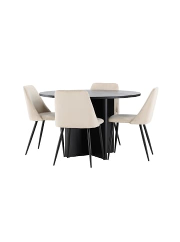 ebuy24 Essgruppe Strada (4-teilig) Schwarz 120 x 120 cm