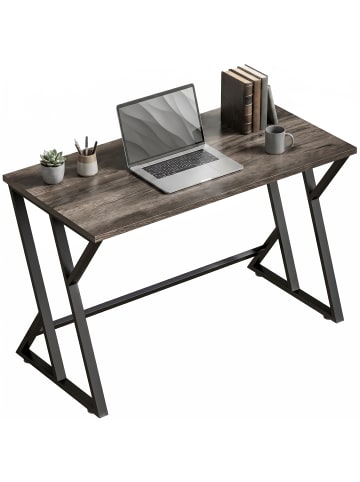 HOMCOM Computertisch-120L x 60B x 76,5H cm-Grau