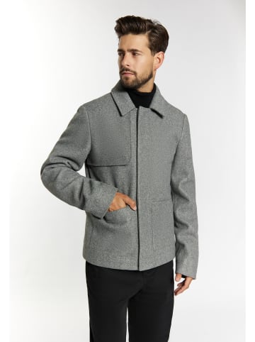 DreiMaster Klassik Herren Übergangsjacke In Wolloptik in Grau Melange