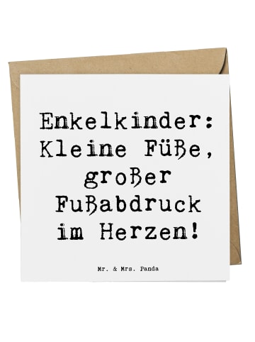 Mr. & Mrs. Panda Grußkarte Spruch Enkelkinder Fußabdruck mit Spruch in Weiß