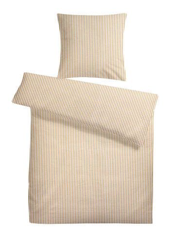 Carpe Sonno Seersucker Bettwäsche in Beige Weiß
