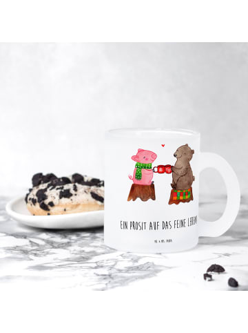 Mr. & Mrs. Panda Teetasse Glühschwein Sause mit Spruch in Transparent
