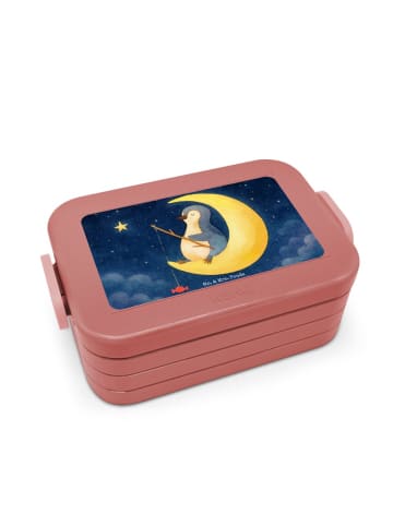 Mr. & Mrs. Panda Bento Box Pinguin Mond Design ohne Spruch in Rot Pastell