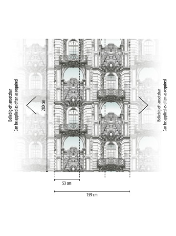 A.S. Création Tapete Palais de Paris in Grau-Blau