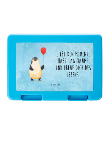 Mr. & Mrs. Panda Brotdose Pinguin Luftballon mit Spruch in Eisblau