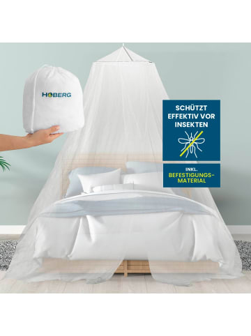HOBERG Moskitonetz Bett weiß mit Aufbewahrungsbeutel Weiß