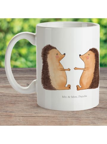 Mr. & Mrs. Panda Mehrwegbecher Igel Liebe ohne Spruch in Weiß