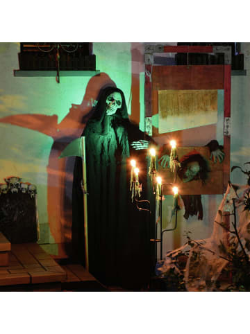 SATISFIRE Halloween formbare Figur Skelett in schwarz - Höhe: 160cm