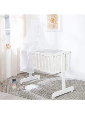 roba Komplettwiegenset  'Fox & Bunny' weiß + Feststellfunktion +  Ausstattung