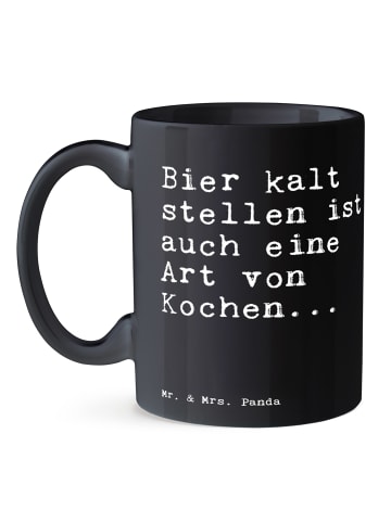 Mr. & Mrs. Panda Kakaobecher Bier kalt stellen ist... mit Spruch in Schwarz
