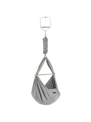 Schmusewolke Federwiege mit Türklammer Bio Grey Weiß Schafwolle