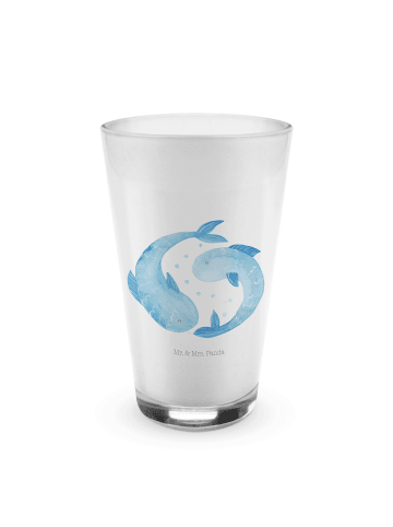 Mr. & Mrs. Panda Latte Macchiato Glas Sternzeichen Fische ohne S... in Transparent