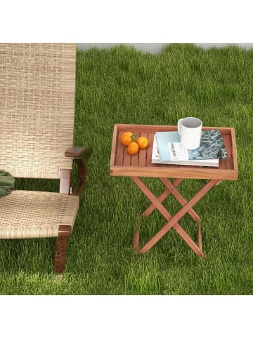 COSTWAY Gartentisch Akazienholz 68x44x74cm in Braun