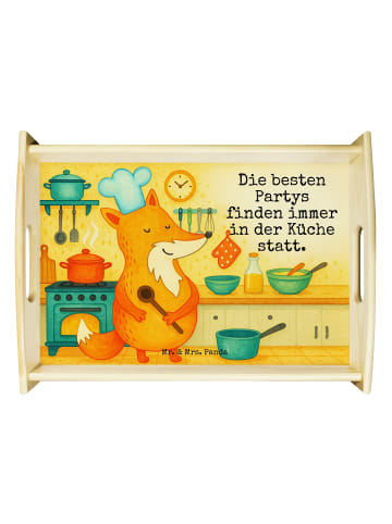Mr. & Mrs. Panda Serviertablett Fuchs Koch Design mit Spruch in Weiß