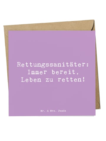 Mr. & Mrs. Panda Grußkarte Spruch Rettungssanitäter Held mit Spruch in Lavendeltraum