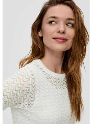 s.Oliver Strickpullover kurzarm in Creme