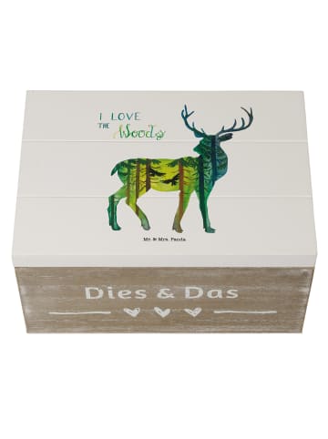 Mr. & Mrs. Panda Schatztruhe Hirsch I love the woods mit Spruch in Bunt