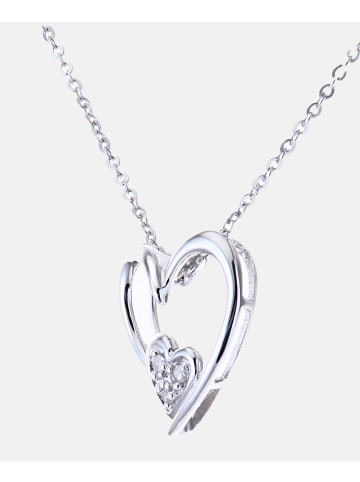 Diamant L'éternel Halskette mit Anhänger aus 375 Weißgold mit Diamant Herz-Design