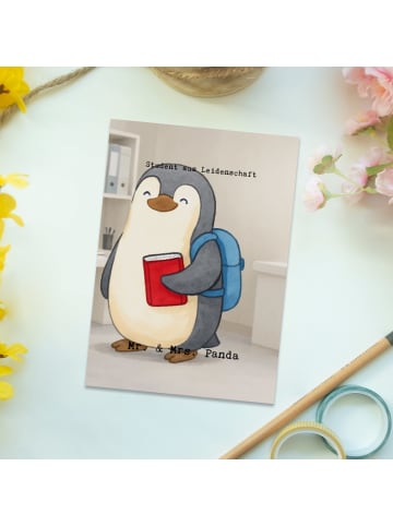 Mr. & Mrs. Panda Postkarte Student Leidenschaft Design mit Spruch in Weiß