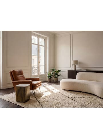 FineBuy Beistelltisch in Gold / Marmor / 33x33x47