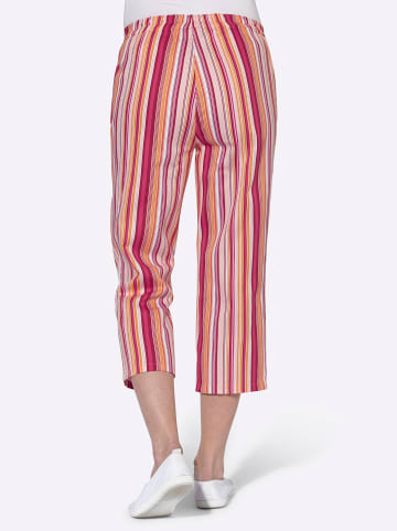 WITT WEIDEN Capri-Hose in apricot-rot-gestreift