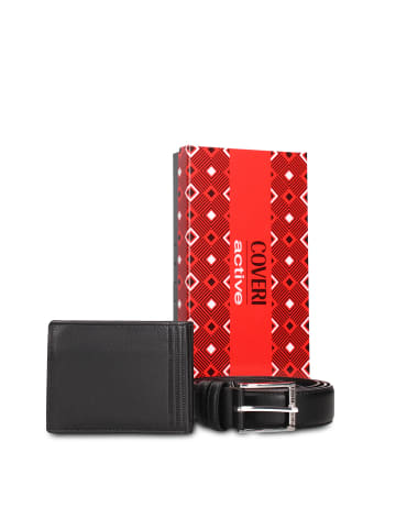 Enrico Coveri Geldbörsen- und Gürtel-Set in BLACK