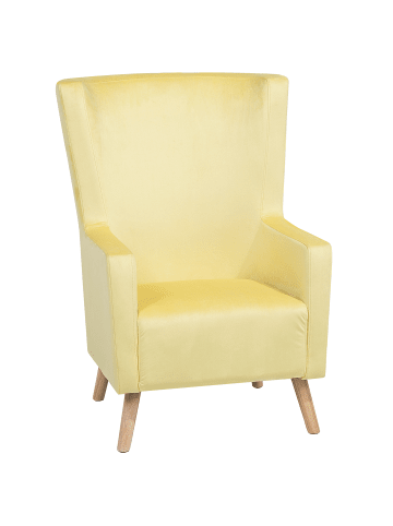 Beliani Ohrensessel ONEIDA in Gelb/Braun - (W) 74 x (H) 108 x (L) 60 cm