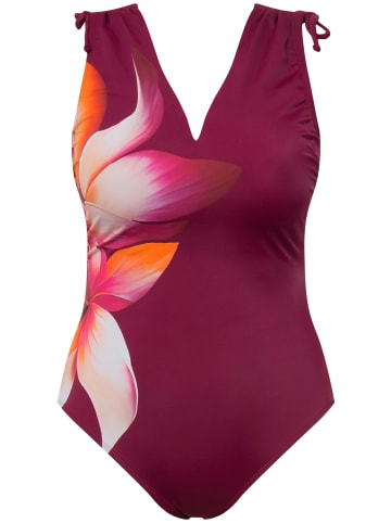 Ulla Popken Badeanzug in bordeaux