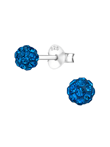 Alexander York Ohrstecker BALL KRISTALL capri blue in 925 Sterling Silber, 2-tlg.