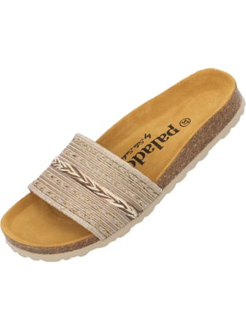 palado Pantoletten in taupe/oro (7cm)