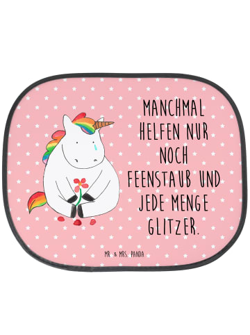 Mr. & Mrs. Panda Sonnenschutz Auto Einhorn Traurig mit Spruch in Rot Pastell