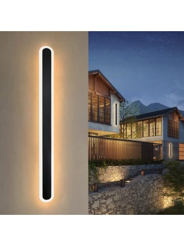 ZMH Wandleuchte LED in schwarz oval 21W Acryl warmweiß L 100cm