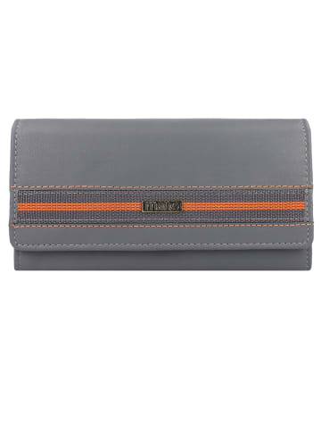 mano Don Leonardo Geldbörse RFID Leder 18 cm in grau