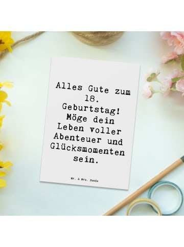Mr. & Mrs. Panda Postkarte Spruch 18. Geburtstag mit Spruch in Weiß