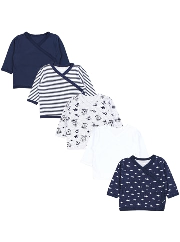 TupTam Baby Jungen Langarm Wickelshirt 5er Set in blau/grau