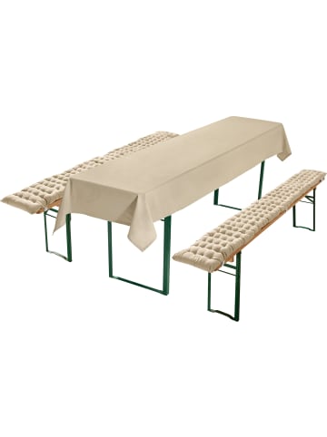 REDBEST Auflagen und Tischdecke 3-teilig in beige