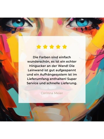 MuchoWow Leinwand bilder Buntes Porträt (BxH)