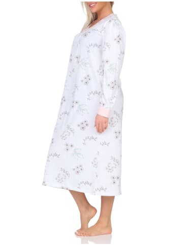NORMANN Langarm Nachthemd klassische Design Knopfleiste am Hals - 87399 in rosa