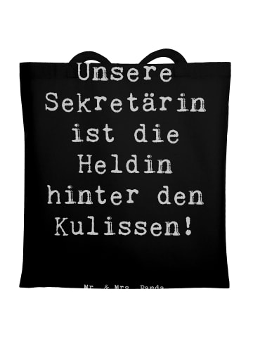Mr. & Mrs. Panda Tote Bag Spruch Sekretärin Heldin mit Spruch in Schwarz