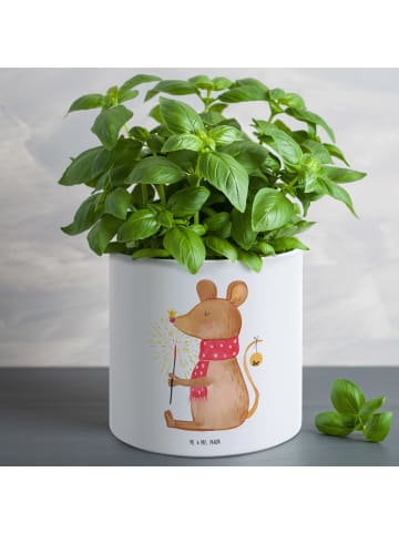Mr. & Mrs. Panda Blumentopf Groß Maus Weihnachten ohne Spruch in Weiß