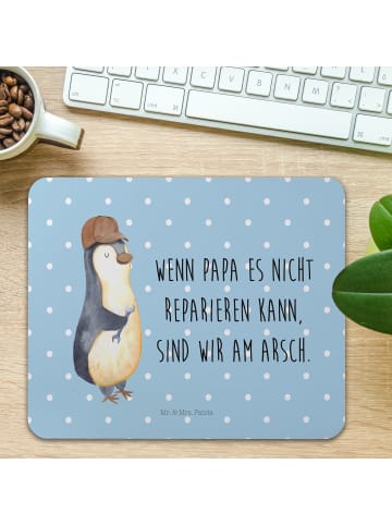Mr. & Mrs. Panda Mousepad Wenn Papa es nicht reparieren kann, si... in Blau Pastell