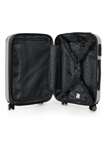 Hauptstadtkoffer Spree - Koffer Handgepäck Bordgepäck Trolley 55 x 36 x 21 cm erweiterbar max. 42 L, TSA in Silber