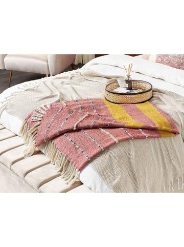 Beliani Kuscheldecke NAIKHU in Rot/Gelb - (W) 130 x (H) 0.3 x (L) 170 cm