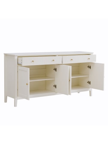 ABRIHOME Sideboard mit 2 Schubladen und Stauraum in Weiß