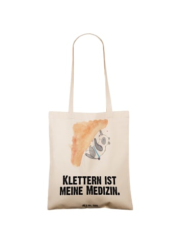 Mr. & Mrs. Panda Tragetasche Panda Klettern mit Spruch in Creme