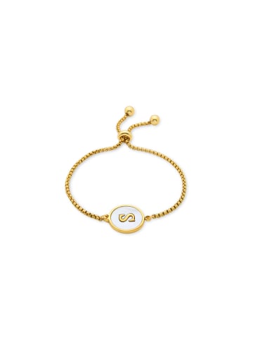 Luxenter bracelet in white mother-of-pearl and 18k gold-plated - Alphabet
