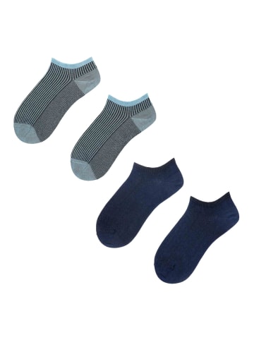 Hudson Sneakersocken Tape 2-Pack hautfreundlich in Daylight blue