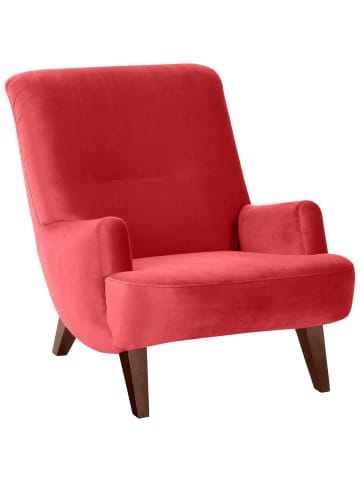 58 aufm Kessel Sessel Kajsa 71x80x101 Bezug Samtvelours Buche nussbaum/rot