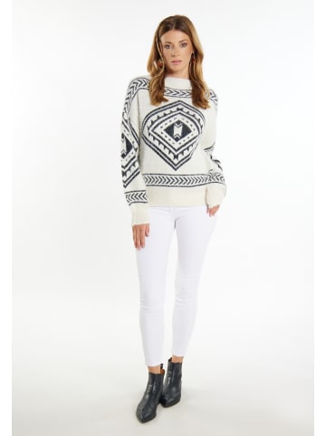 usha FESTIVAL Strick Pullover in Wollweiss Schwarz